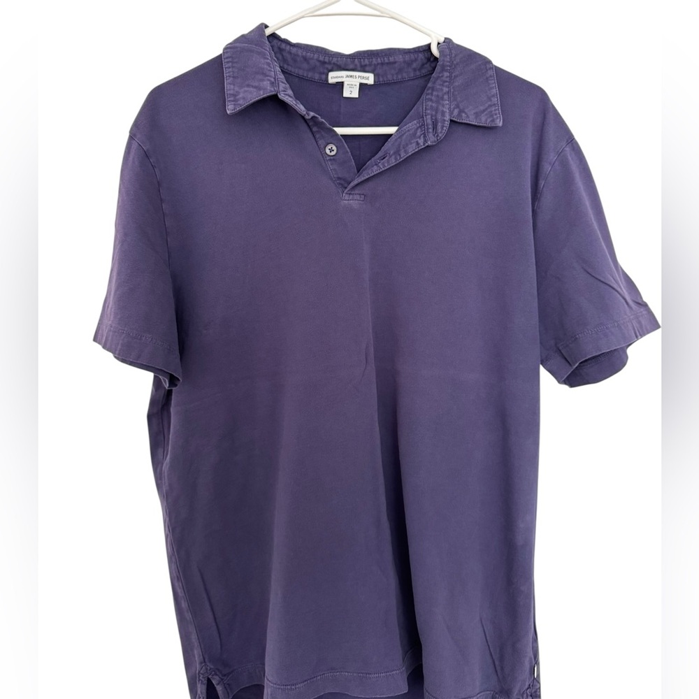 James Perse Sueded Jersey Polo - Size 2